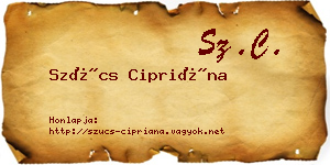 Szűcs Cipriána névjegykártya